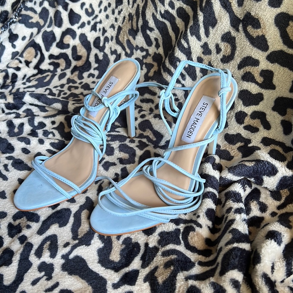 Sexy Baby Blue Lace Up Heels